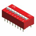 Apem Inc Slide Dip Switch, 9 Switches, Spst, Latched, 0.025A, 24Vdc, Solder Terminal, Through Hole-Straight NDS09V